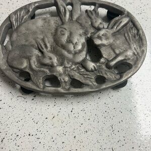 Silver Rabbit Trivet
